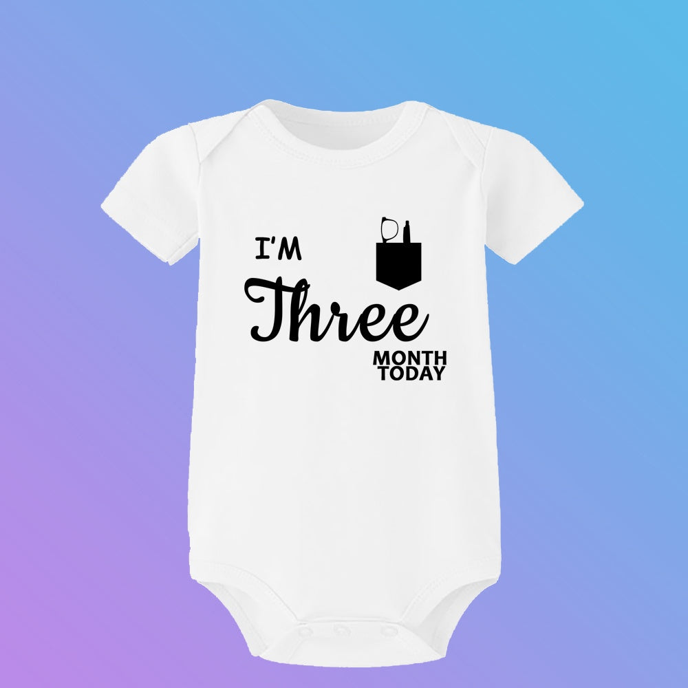 Monatlicher Meilenstein-Baby-Wachstums-Body, cooler Junge, 1–12 Monate, Einteiler, Babyparty, Geschenk, Monatsbilder, monatliche Overall-Kleidung.