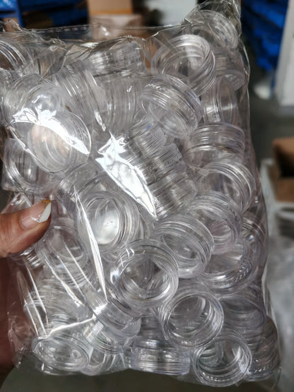 100PCS 3G Transparent Cream Jar, 3CC Mini Empty Clear Sample Container,Empty Cosmetic Containers Recipientes de Plastico.