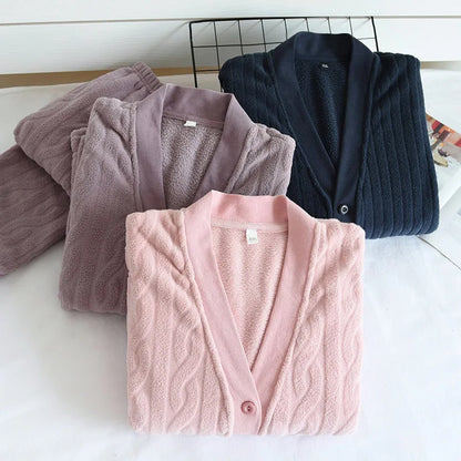 Neue herbst und winter paare pyjamas, lange-ärmeln hosen, flanell verdickung und samt hause service anzüge für männer und frauen.