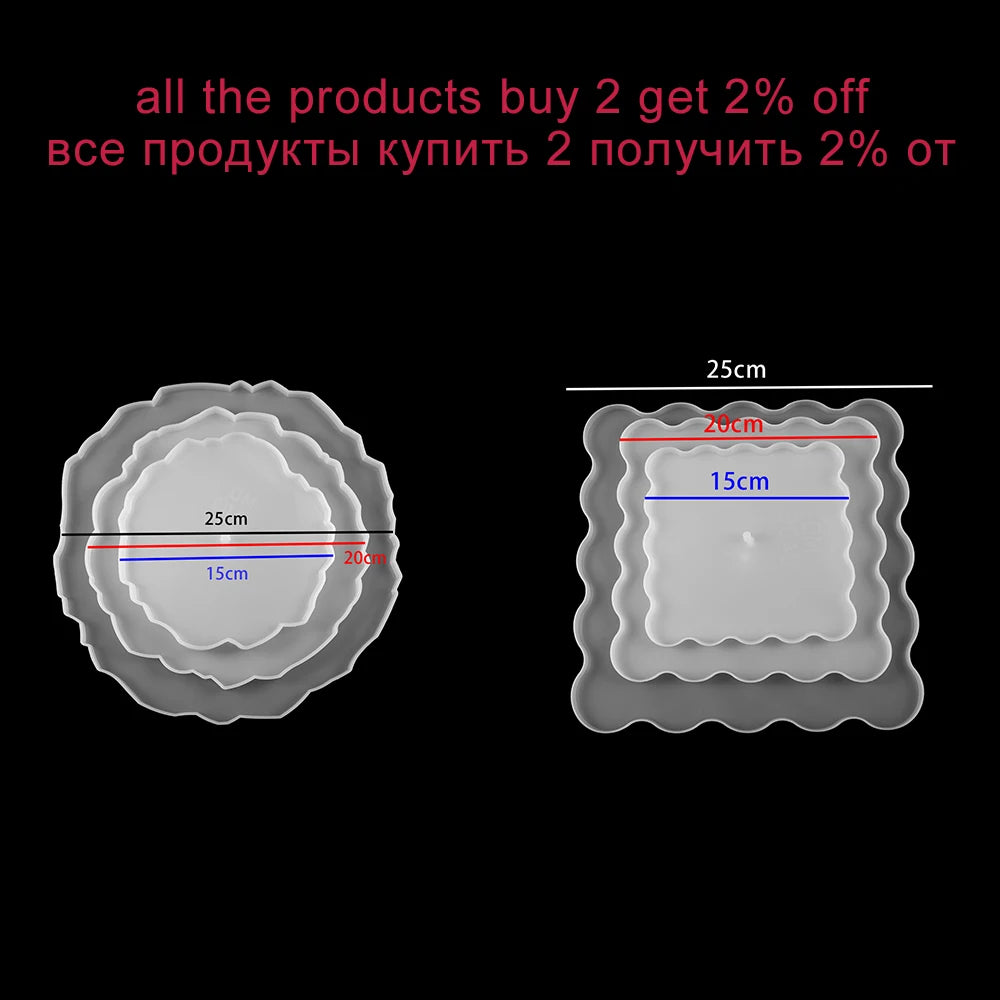 Three-Layer Fruit Dish Epoxy Resin Mold Tea Tray Silicone Molds Storage Tray Mould For DIY UV Resin Coaster Accessories.