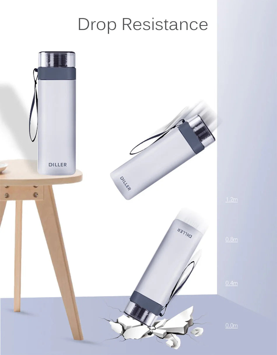 Fashion Square Frosted Plastic Water Bottle Portable Leakproof Transparent Gym Bottle Outdoor Sport Direct Drinking Cup BPA Free.