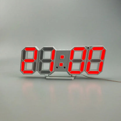 3D LED Wanduhr Modernes Design Digitale Tischuhr Alarm Nachtlicht Saat Wanduhr für Wohnkultur Wohnzimmer
