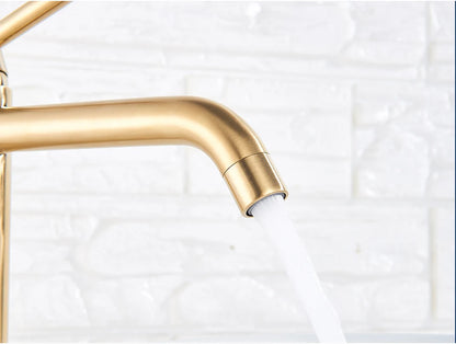 Black Basin Faucet Bathroom Washbasin Water Mixer Tap Hot Cold Water Basin Sink Tap Bathroom Faucet Tap Brushed Gold Faucet