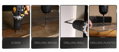 DEKO 12/16/20 V Akku-Bohrschrauber, 2-Gang-Akku, wiederaufladbarer Elektroschrauber, Lithium-Batterie, Kombinationsbox für Elektrowerkzeuge