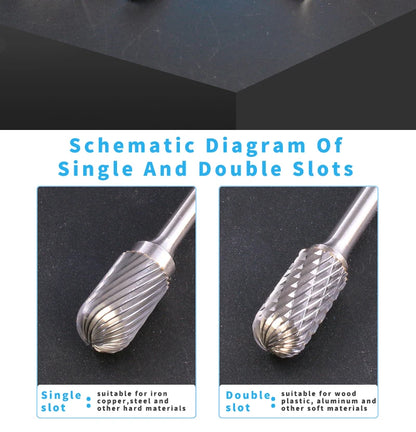 AX Double Cut Wolframkarbid Rotary File Bohrer Fräsen Carving Bit Point Burr Die Grinder Schleiflegierung Schleifkopf Werkzeug
