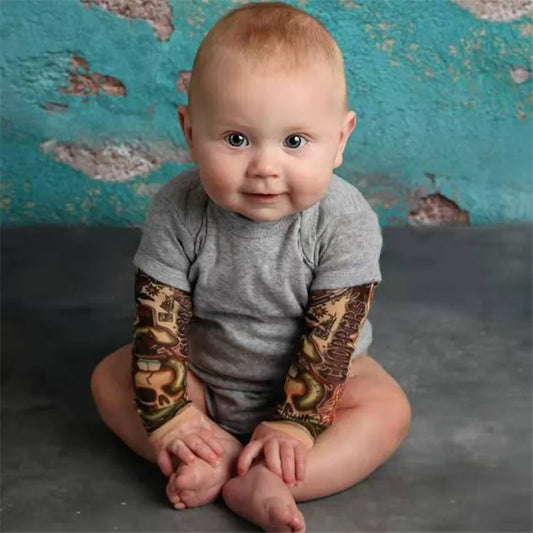 Baby Body Jungen Mädchen Tattoo Gedruckt Patchwork Overall Neugeborenen Kostüm Casual Outfits Kleinkind Kleinkind Kinder Kleidung Bodys.