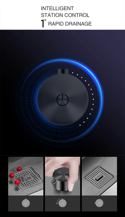 ASRAS Nanometer Handmade Sinks 4mm Thickness 220mm Depth SUS 304 Stainless Steel Luxury Stepped Kitchen Sinks