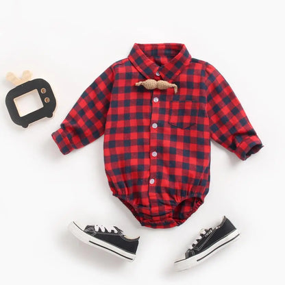 Sanlutoz Plaid Baumwolle Baby Jungen Bodys Langarm Baby Kleidung Mode Neugeborenen Body für Jungen.