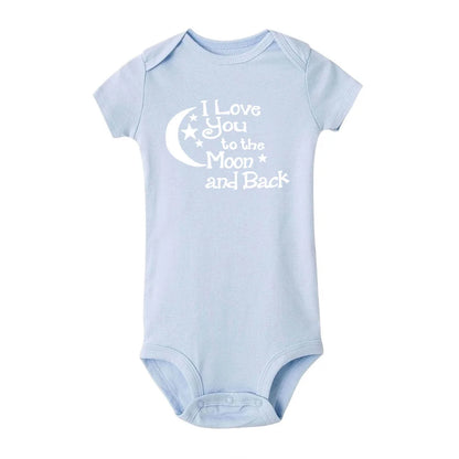 ICH LIEBE DICH ZUM MOND UND ZURÜCK & My Auntie Liebt Mich Gedruckt Jungen Mädchen Infant Playsuits Ein Stück schöne Baby Kid Romper Body