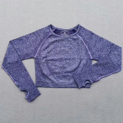New Seamless Yoga Top Long Sleeve Workout Tops For Women Fitness Gym Crop Top Athletic Gym Shirts Women Sportswear Active