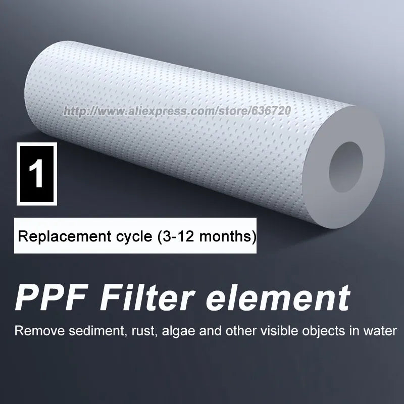 0.01μm Stainless Stee Ultra-Filtration Under Sink Water Filter System, Reduces 99.99% of Chlorine, Bad Taste & Odor.
