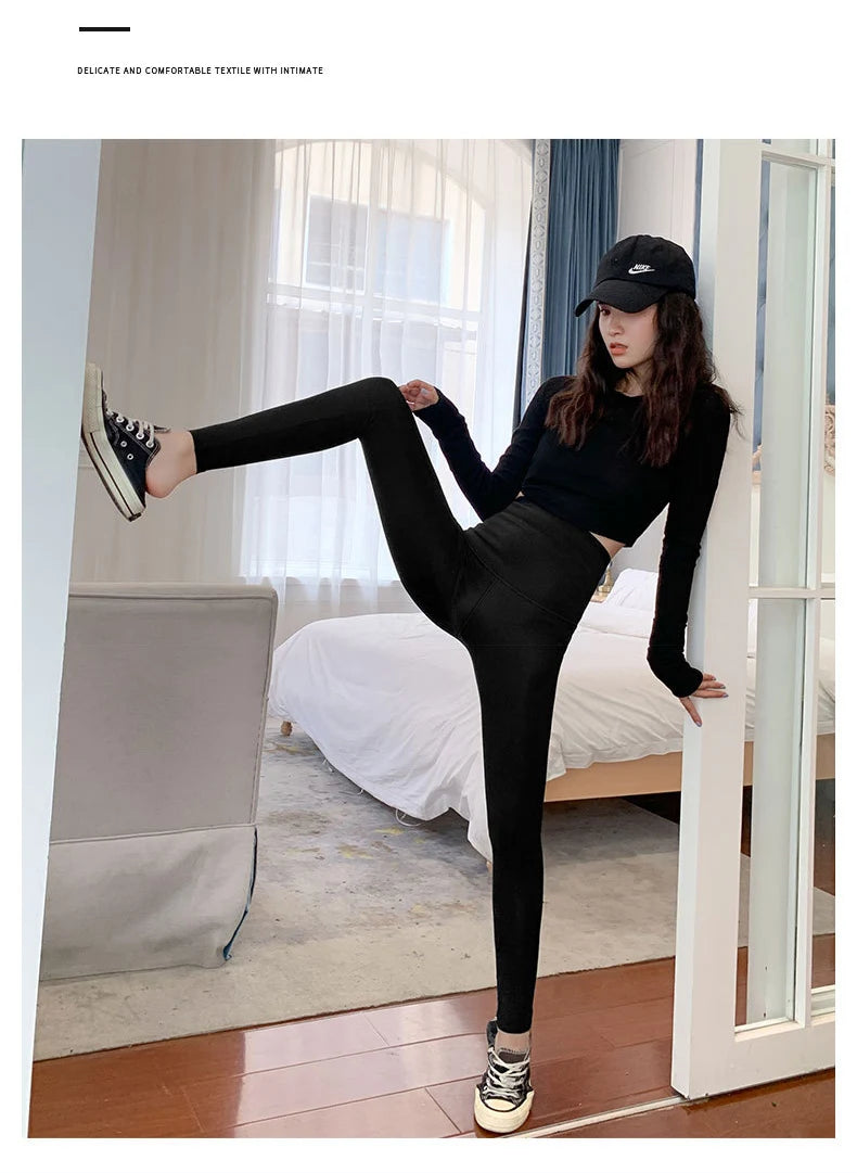 BIVIGAOS Micro Pressure Sharkskin Leggings Women Black Fitness Shaping Hip Lifting Leggings Skinny Slim Sport Workout Leggings
