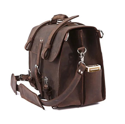 Vintage Crazy Horse Echtes Leder Männer Aktentasche Business Tasche Große Leder Aktentasche Männlichen 15.6 "Laptop Fall Schulter Tasche büro.