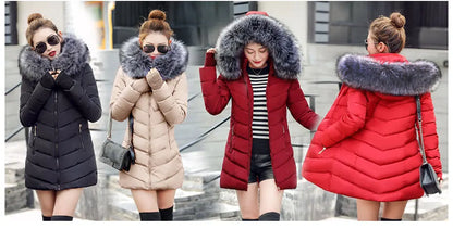 2023 neue Ankunft Mode Schlanke Frauen Winter Jacke Baumwolle Gepolstert Warm Verdicken Damen Mantel Lange Mäntel Parka Damen Jacken.
