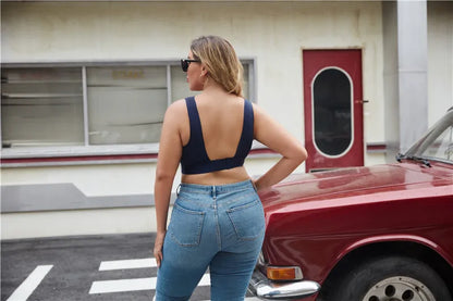 FINETOO Plus Size Women Cropped Top Female Bra S-XL V-Neck Girls Lingerie Active Bras Sexy Woman's Underwear Push Up Tube Tops.