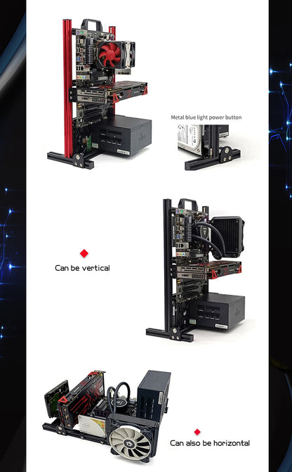 DIY Computer Open Frame,Vertical ATX/ ITX / MATX Gamer Cabinet Aluminum,Modding Desktop Gaming PC Case Water Air Cooler.