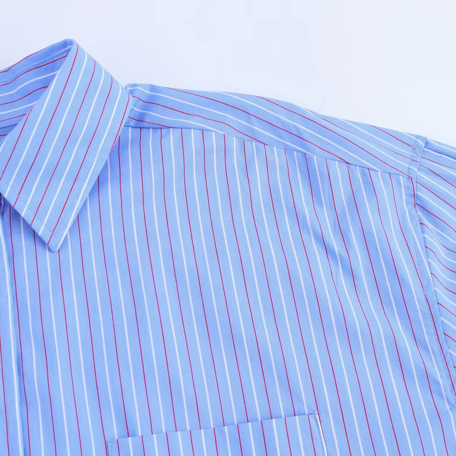 ZATRHMBM women's clothing 2025 new fashion striped loose shirt retro lapel long-sleeved casual female tops.