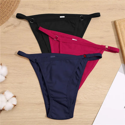FINETOO 3Pcs/set Cotton Briefs Panties Women Sexy Low Waist Underwear M-2XL Ladies Cotton Underpants Soft Feamle Lingerie 2024