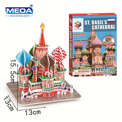 40 Style World Famous Architecture Building 3D Puzzle Model Construction 3D Jigsaw Puzzle Toys For Kids Christmas Gift