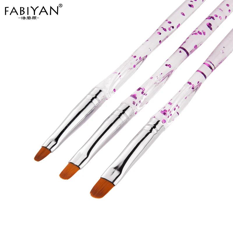 3/7Pcs Professional Manicure UV Gel Brush Pen Transparent Acrylic Nail Art Painting Drawing Brush Phototherapy Tools.