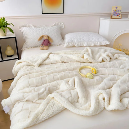 Ornate Jacquard Taffeta Comfort Blanket 100% Polyester Double-Layer Knitted Eco-Friendly Embroidered Pattern.