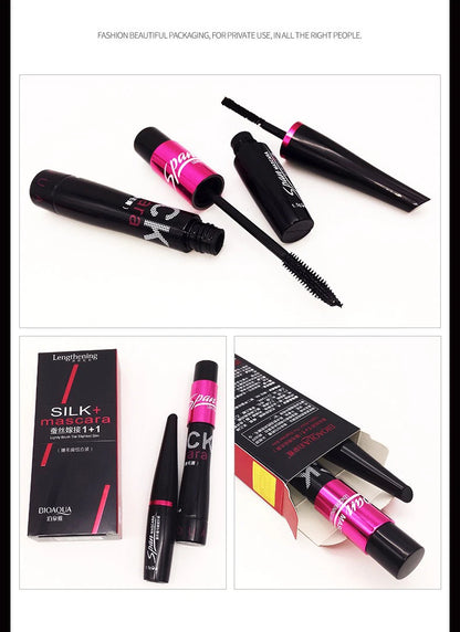 Silk Mascara 1+1 4D Fiber Cosmetics 3D Mascara Eyelashes Lengthening Full Professional Makeup Eyelash False Eyelashes.