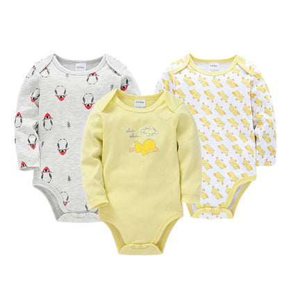 6 Stück 3 Stück Kavkas Baby-Body für Jungen und Mädchen, langärmelig, 100 % Baumwolle, Babykleidung, 0–12 Monate, Neugeborenen-Körper, Bebe-Overall-Kleidung
