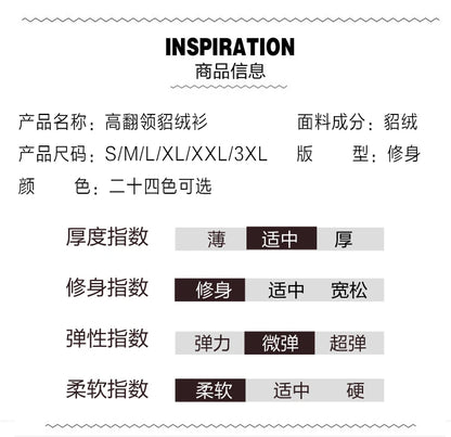 Herbst Winter 100% Nerz Kaschmir Pullover Frauen Strickwaren Pullover Dicke Warme Einfarbig Plus Größe Basis Hohe Revers Kleidung Tops.