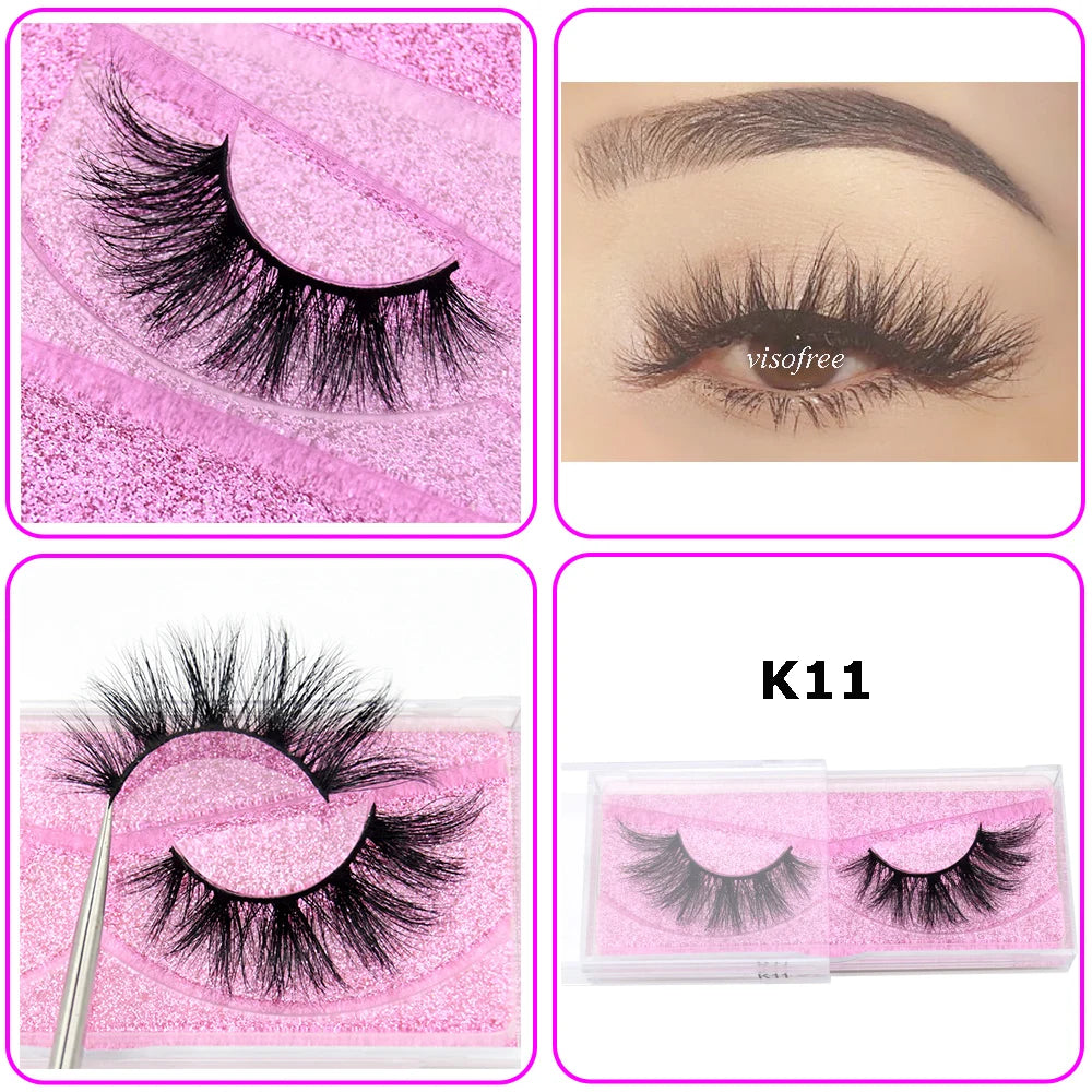 Mink Eyelashes Hand Made Crisscross False Eyelashes Cruelty Free Dramatic 3D Mink Lashes Long Lasting Faux Cils for Makeup Tools