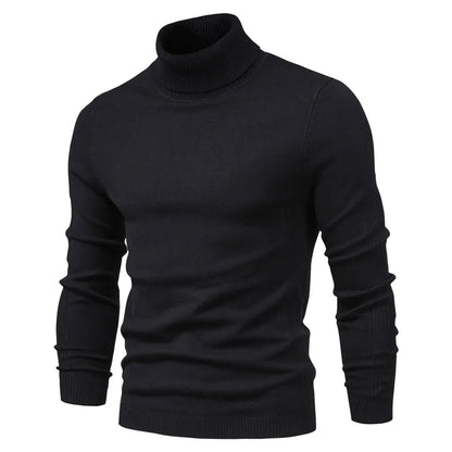 New Winter Turtleneck Thick Mens Sweaters Casual Turtle Neck Solid Color Quality Warm Slim Turtleneck Sweaters Pullover Men.