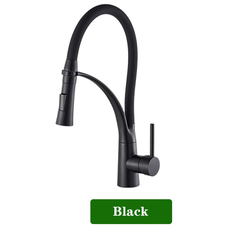 Kitchen Faucet Swivel Pull Down Black Hose Kitchen Sink Faucet Sink Tap Mounted Deck Bathroom Hot And Cold Water Mixer Crane