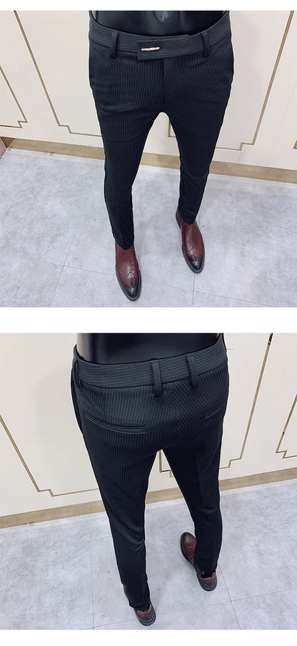Men Suit Pants Formal Trousers Stretch Slim Pantalone Hombre Calça Masculina Solid Color Casual Dress Pants Fashion Men Clothing.