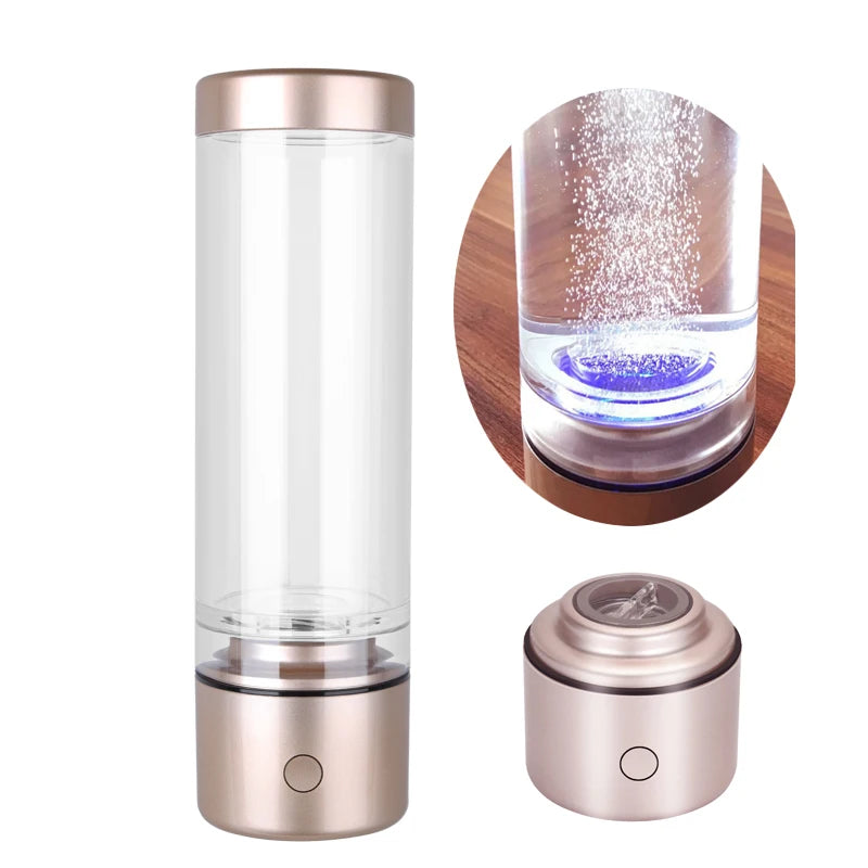 Portable 5000PPB Nano High Rich Hydrogen Water Generator Bottle ORP Alkaline Electrolysis Ionizer Anti-Aging Can Breathe Pure H2