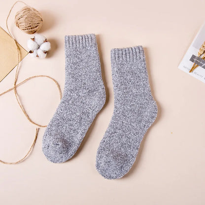 Winter Men's Merino Wool Socks Super Thick Warm High Quality Harajuku Retro Snow Casual Antifreeze Cashmere Socks Men 3 Pair