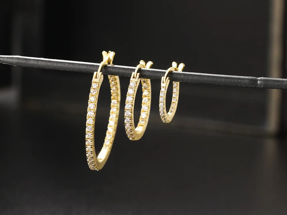 Hoop Earrings for Women Fashion Trend Micro-inlaid Zircon Small & Big Pierced Cartilage Ear Hoops Punk Jewelry Accessories E398.