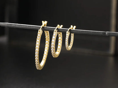 Hoop Earrings for Women Fashion Trend Micro-inlaid Zircon Small & Big Pierced Cartilage Ear Hoops Punk Jewelry Accessories E398.