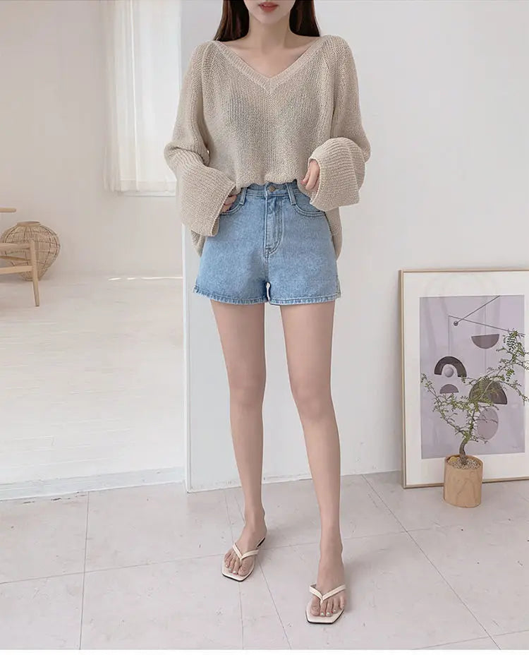 Shorts Women Summer Breathable XS-3XL Solid Simple All-match 3 Colors Girls Cute High Waist Fashion Ulzzang Streetwear Denim.