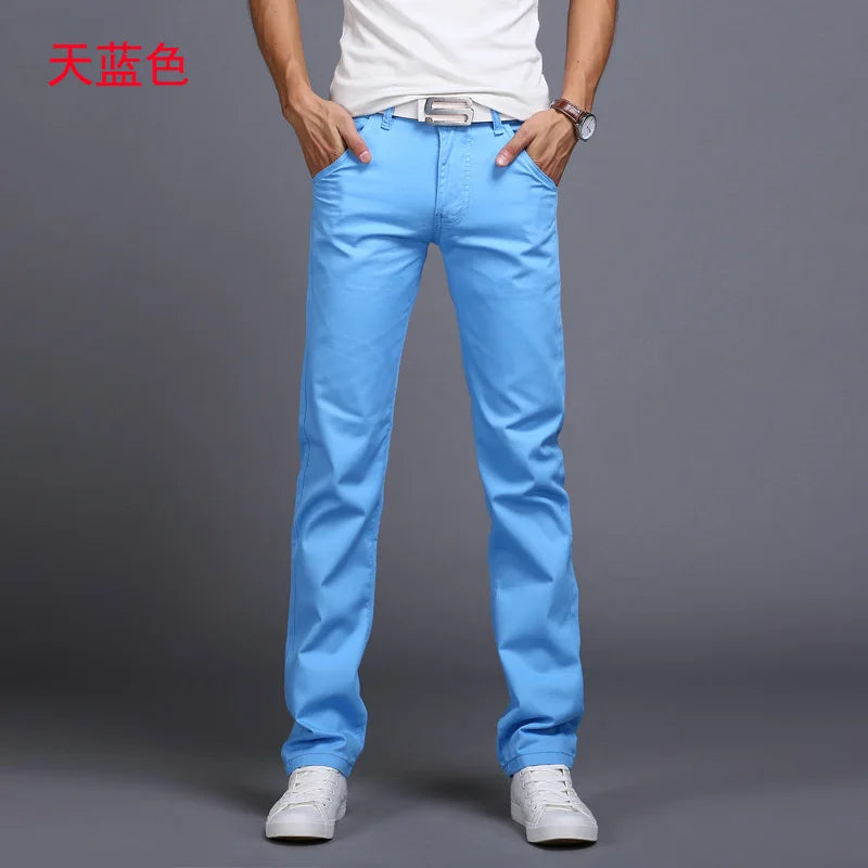 2022 Spring summer New Casual Pants Men Cotton Slim Fit Chinos Fashion Trousers Male Brand Clothing 9 colors Plus Size 28-38