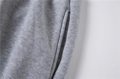 Autumn and winter new suit thickened plus velvet pullover hooded women's suit sports and leisure two-piece trousers and leisure