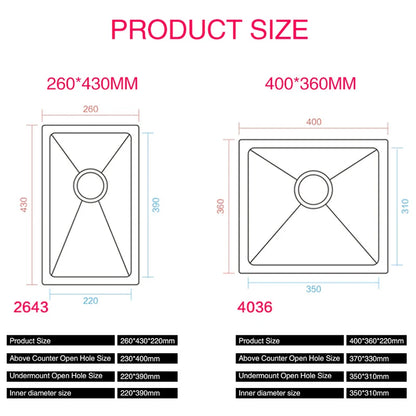 Rose Gold Kitchen Sink Nanometer Technology Gold 4mm thickness 304 Stainless Steel Manual Sink Single Bar Counter Kitchen Sink