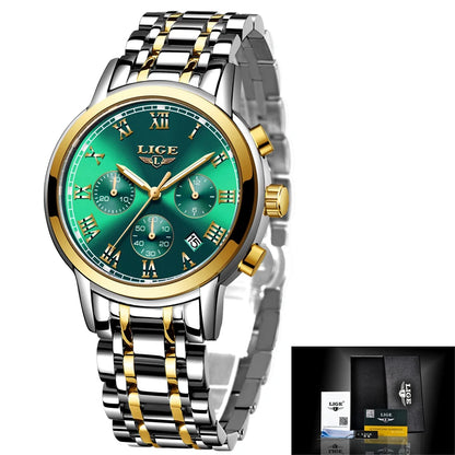 LIGE 2024 New Fashion Women Watches Ladies Top Brand Luxury Creative Steel Women Bracelet Watches Female Quartz Waterproof Watch