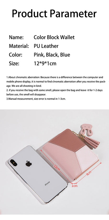 Women's Wallet PU Leather Women's Wallet Made of Leather Women Purses Card Holder Foldable Portable Lady Coin Purses.