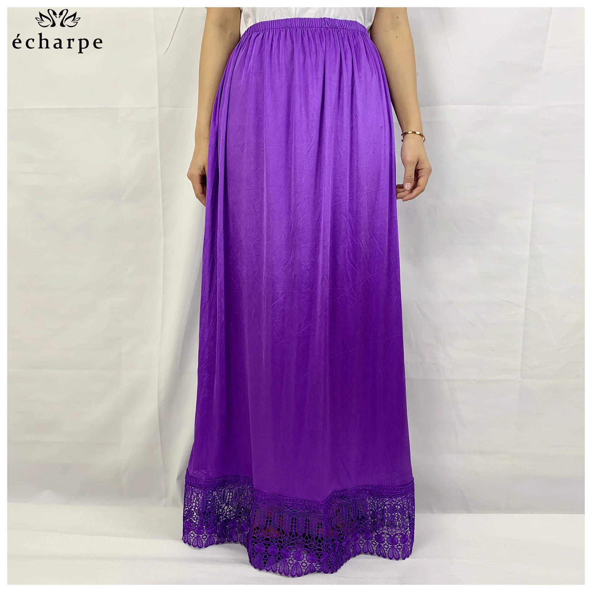 12pcs/1 dozen Muslim Women skirt Extender Slips Lace Skirts Knee Stretch High Waist Skater Flared Pleated Swing Skirt Loose.