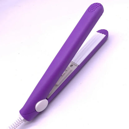 A mini hair iron pink corrugated plate electric curling iron curl modelling tools.