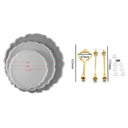 Three-Layer Fruit Dish Epoxy Resin Mold Tea Tray Silicone Molds Storage Tray Mould For DIY UV Resin Coaster Accessories