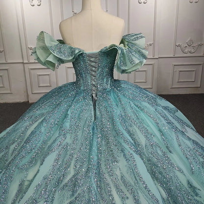 Jancember DY9986 Off Shoulder Sweetheart Ball Gown Women Evening Dresses Elegant.