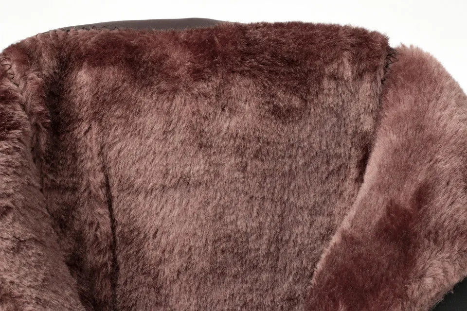 2025 Winter Leather Women Winter Boots Thick Wool Warm Women High-heeled Genuine Boot High-quality Female Snow Boots Women Shoes.