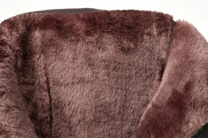 2025 Winter Leather Women Winter Boots Thick Wool Warm Women High-heeled Genuine Boot High-quality Female Snow Boots Women Shoes.