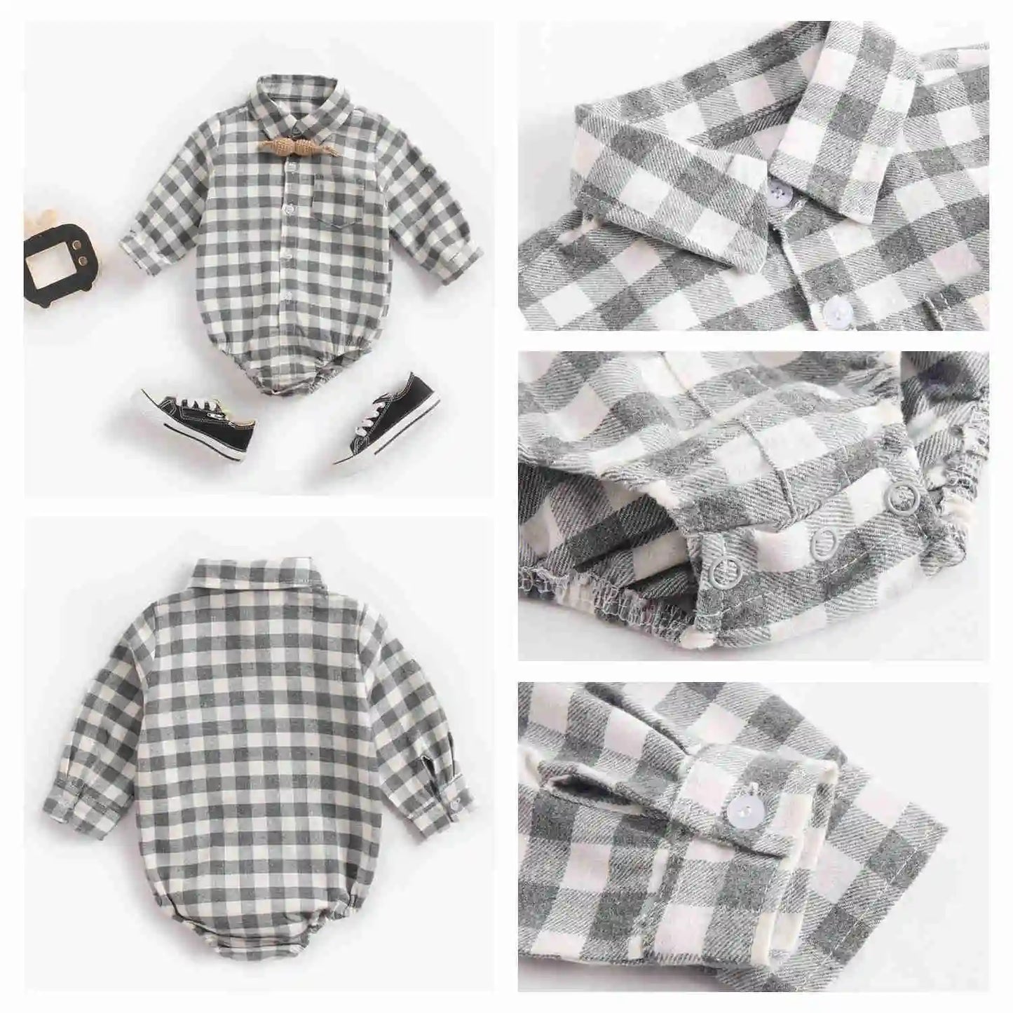 Sanlutoz Plaid Baumwolle Baby Jungen Bodys Langarm Baby Kleidung Mode Neugeborenen Body für Jungen.
