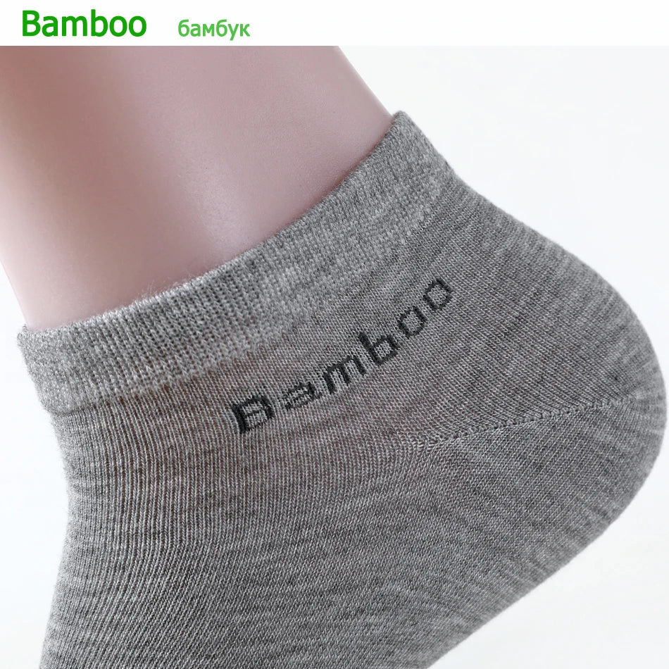 10 Pairs / Pack Men's Bamboo Fiber Socks Short High Quality New Casual Breatheable Anti-Bacterial Man Ankle Socks Men.